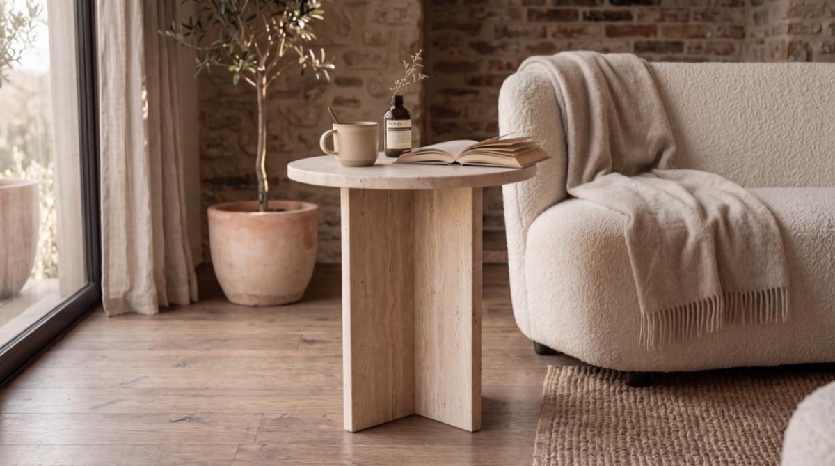 Кофейный столик Orbis из травертина